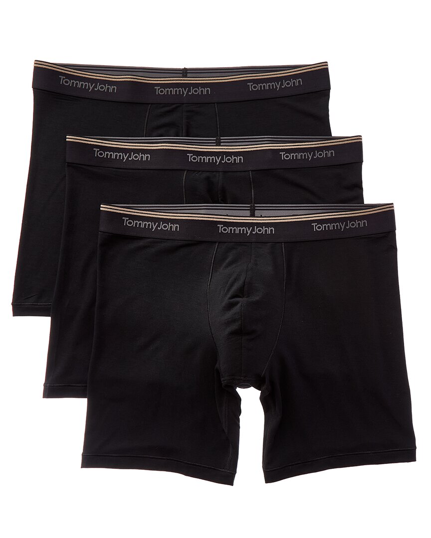 Tommy John Set Of 3 Ultra Soft Flex 6in Boxer Brief In Black