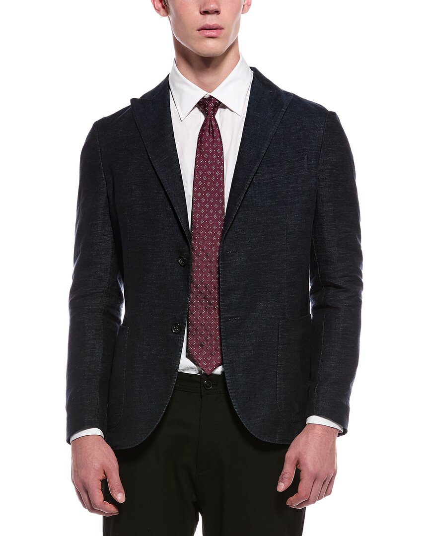 Slowear Linen-blend Sportscoat In Blue