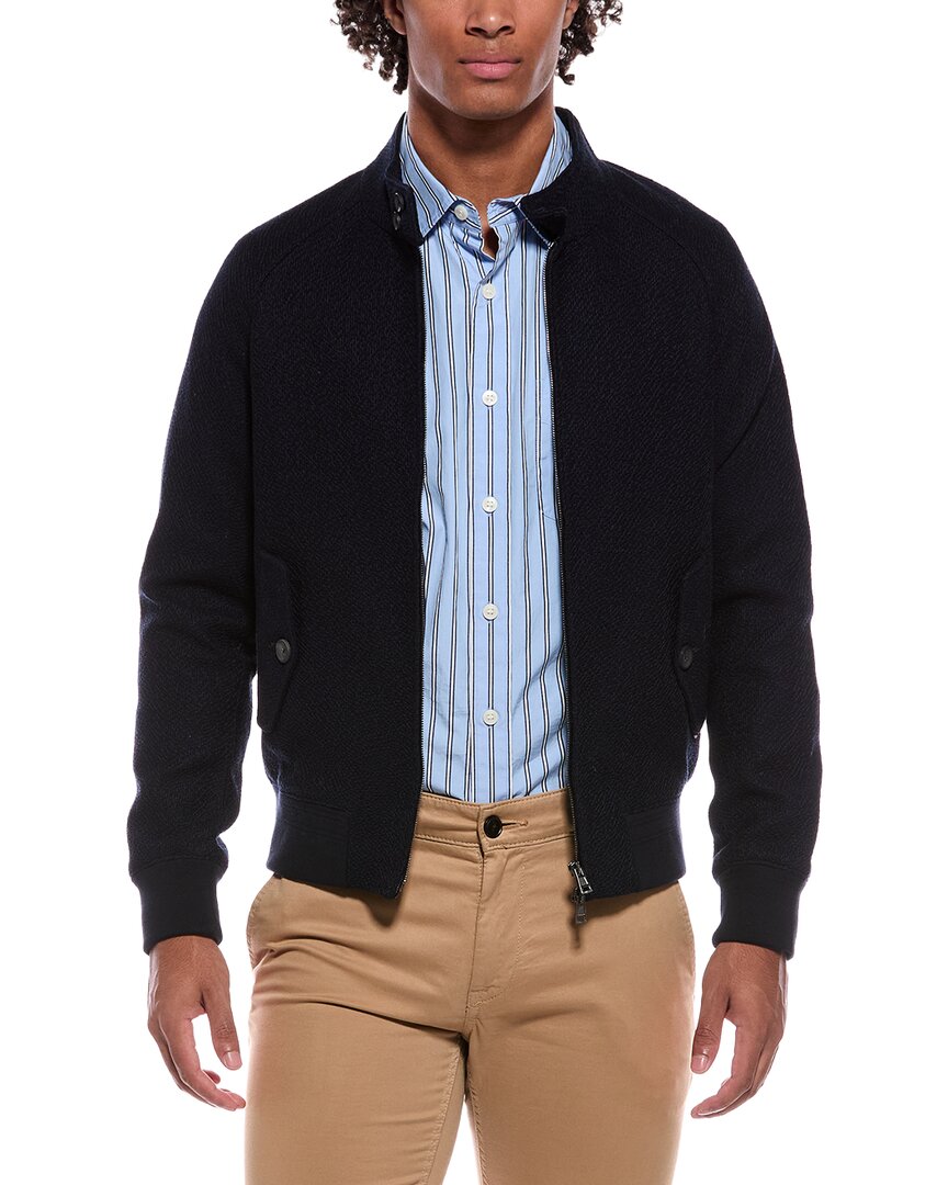 Slowear Incotex Bomber Knit Jacket In Blue