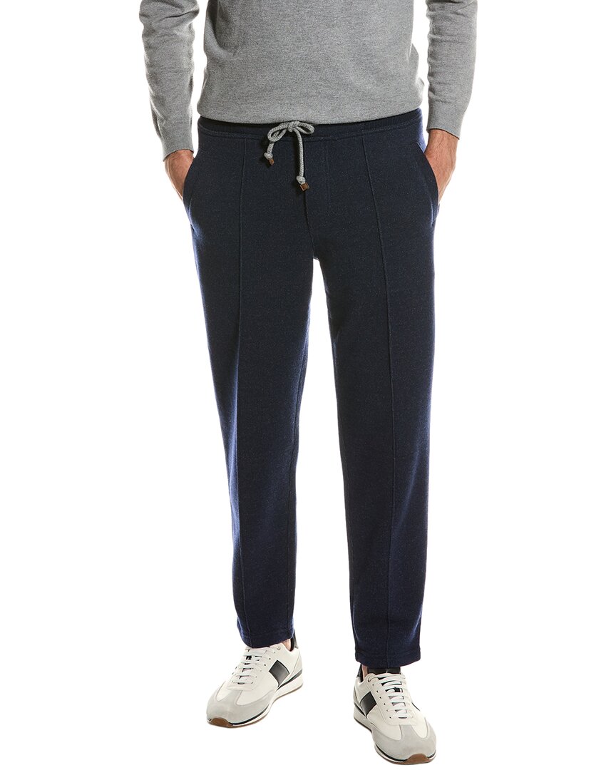 Brunello Cucinelli Pleated Drawstring Pant In Multi