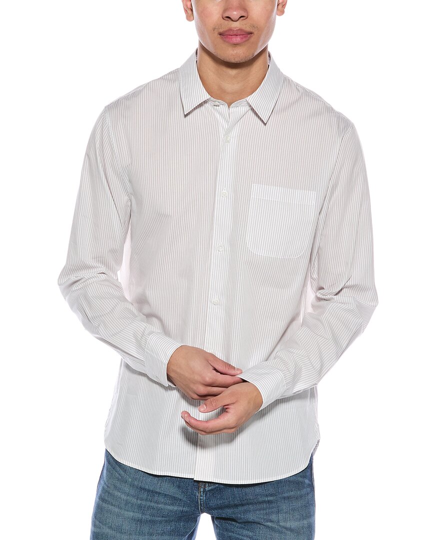 Vince Linen-blend Button-down Shirt In Animal Print