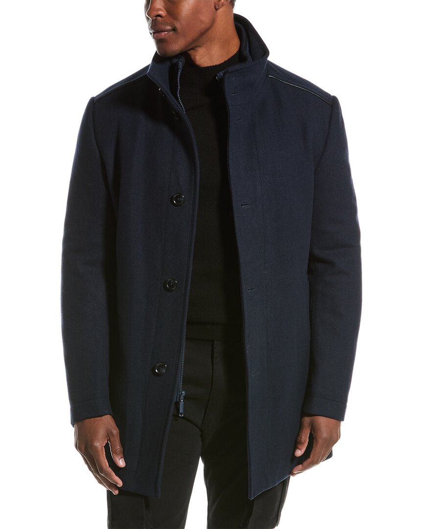 Shop English Laundry Wool-blend Coat In Blue