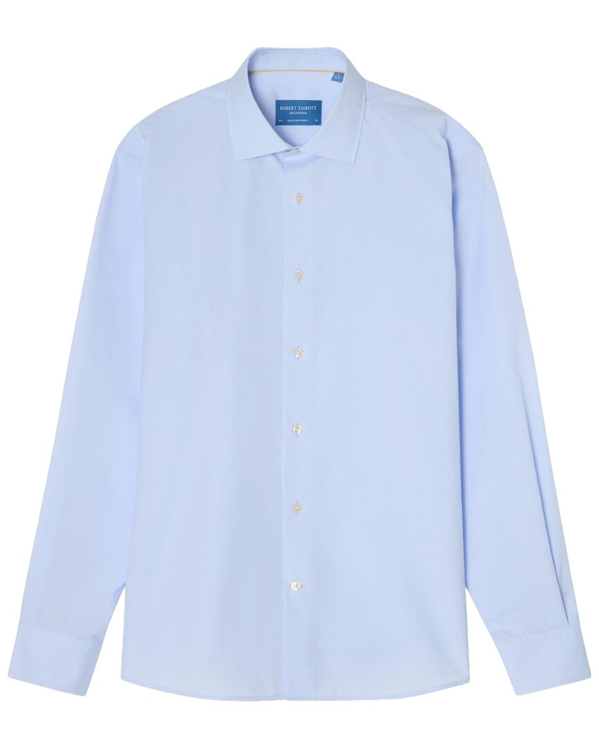 Robert Talbott Reynolds Light Weight Poplin Shirt In Blue