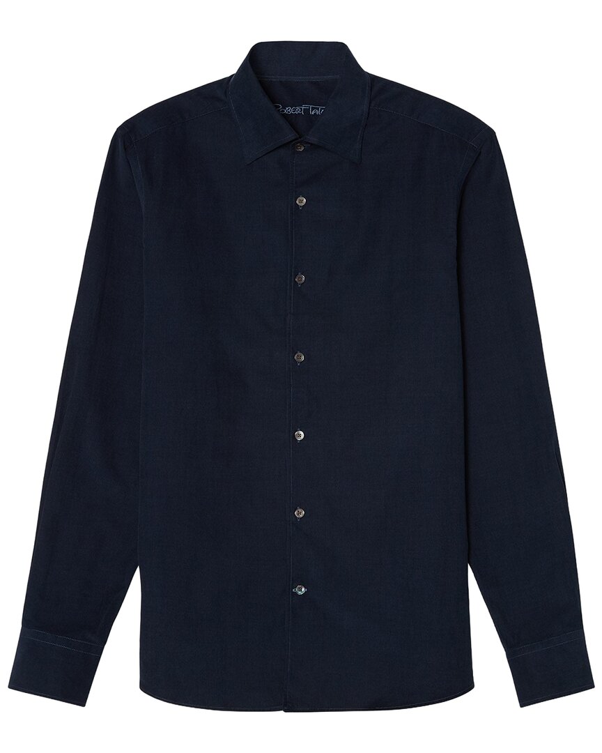 Robert Talbott Morgan Pinwale Corduroy Shirt In Blue
