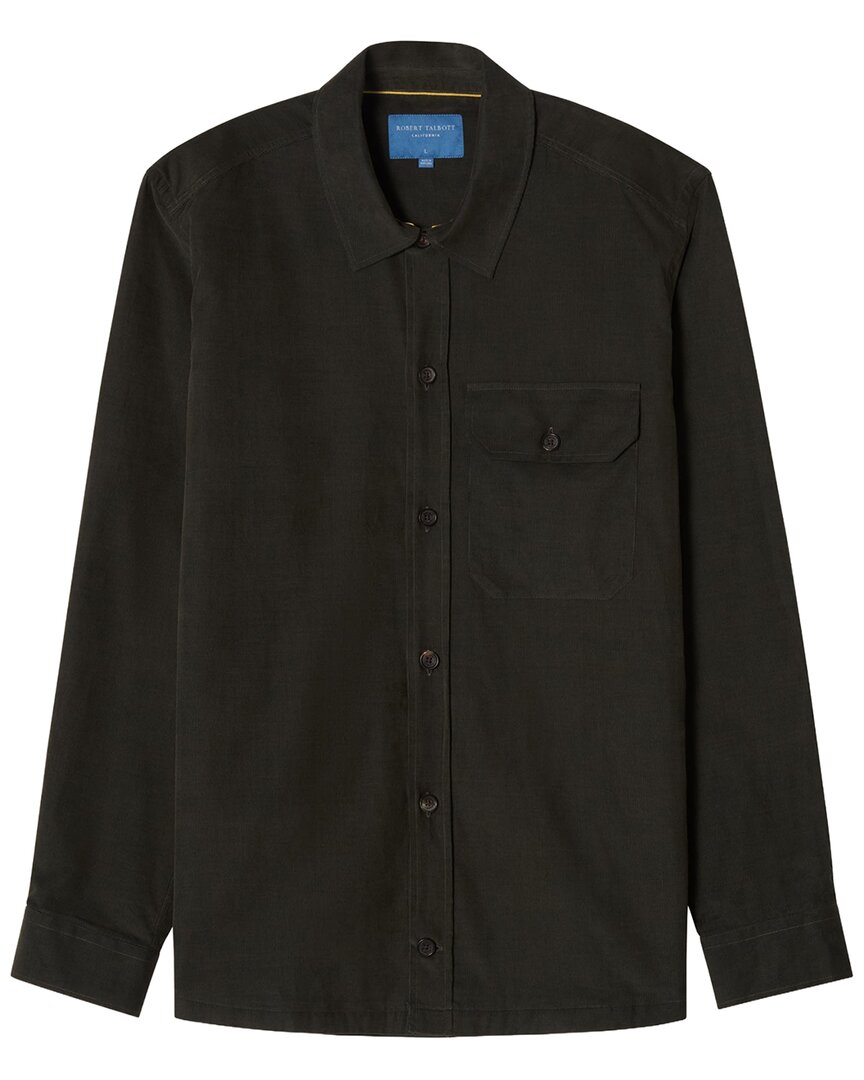 Robert Talbott Burton Pinwale Corduroy Shirt Jacket In 605-olive