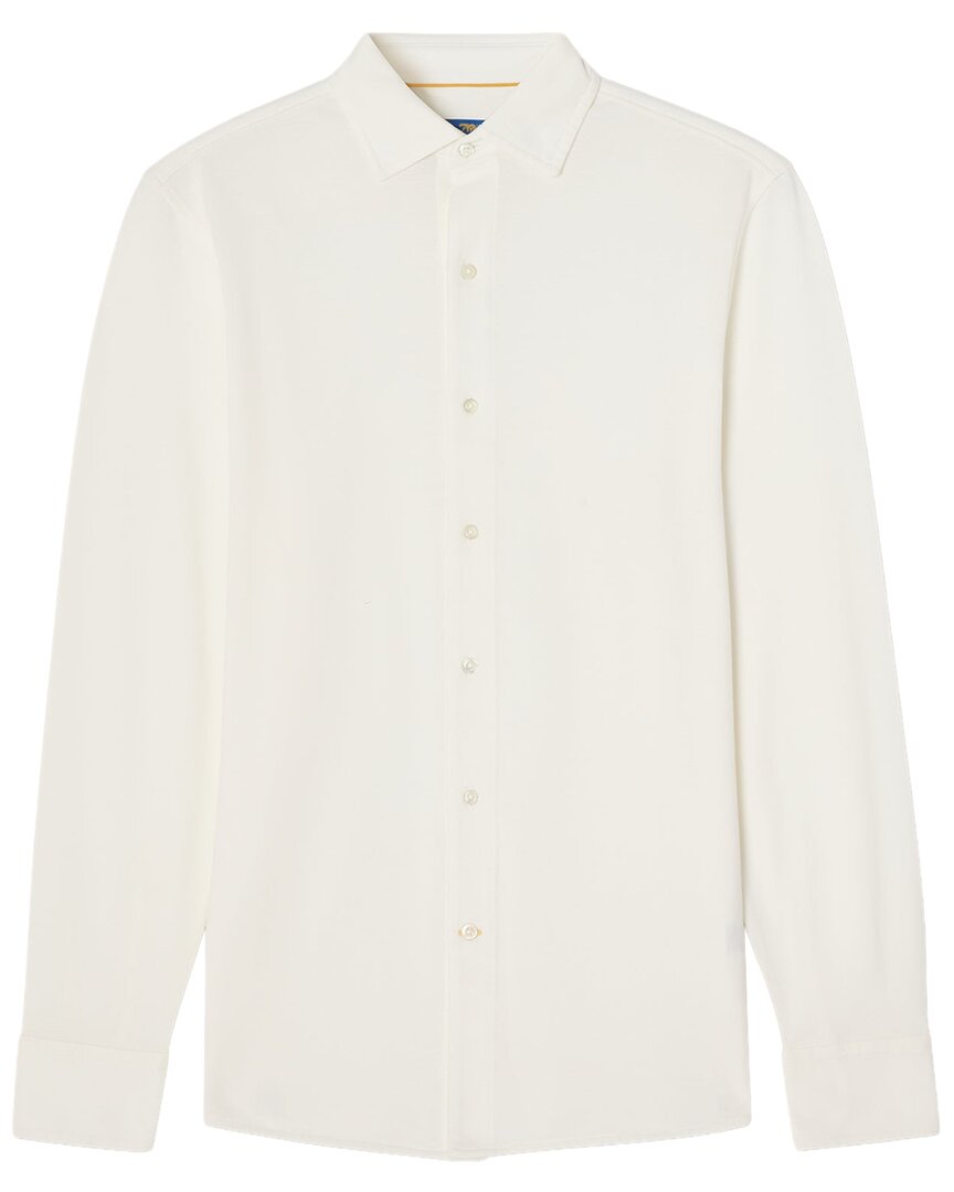 Robert Talbott Lion Long Sleeve Knit Shirt In White