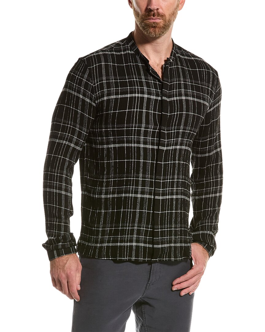 John Varvatos Classic Fit Broad Wool-blend Shirt In Black