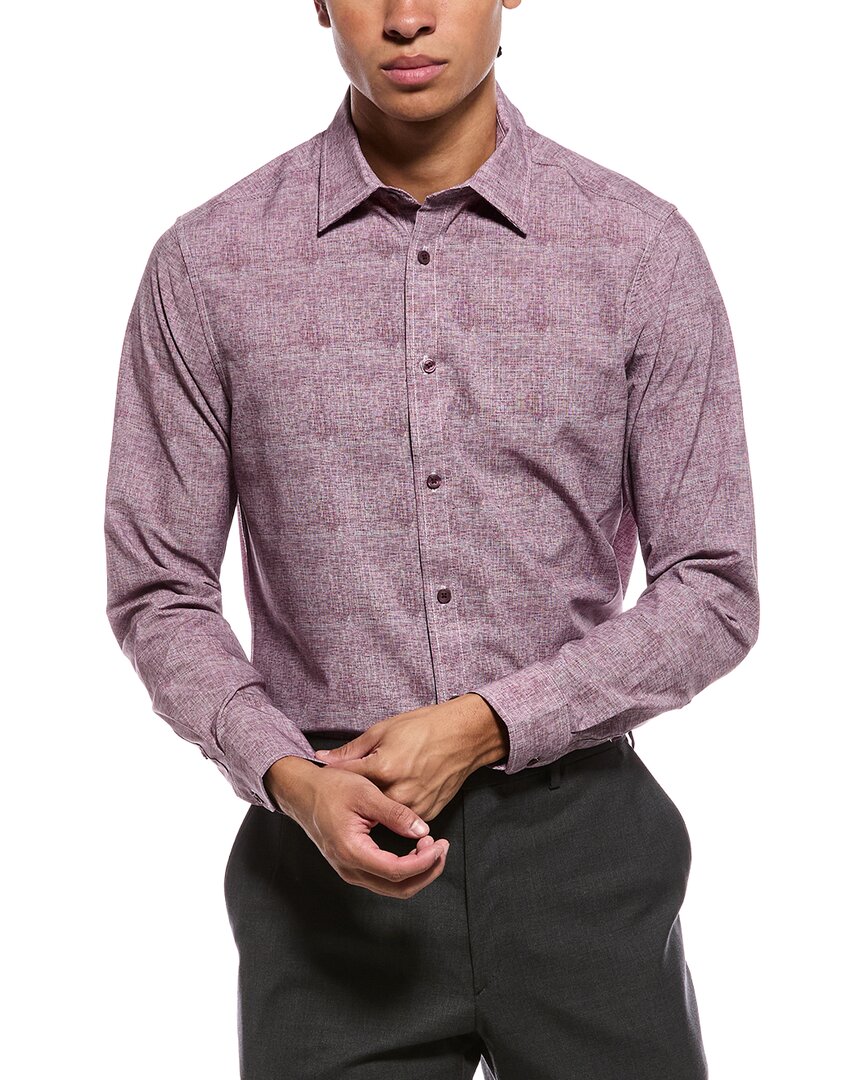 Report Collection 4-way Printed Woven Sport Shirt In Pink