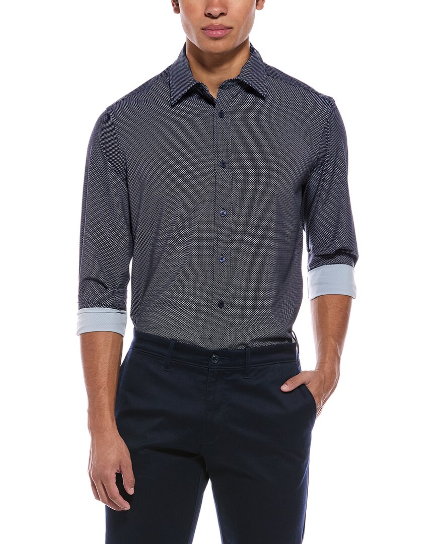Report Collection 4-way Woven Sport Shirt In Blue