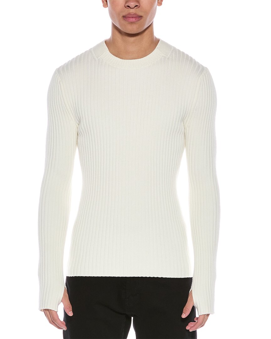 Helmut Lang Ribbed Crewneck Sweater In White