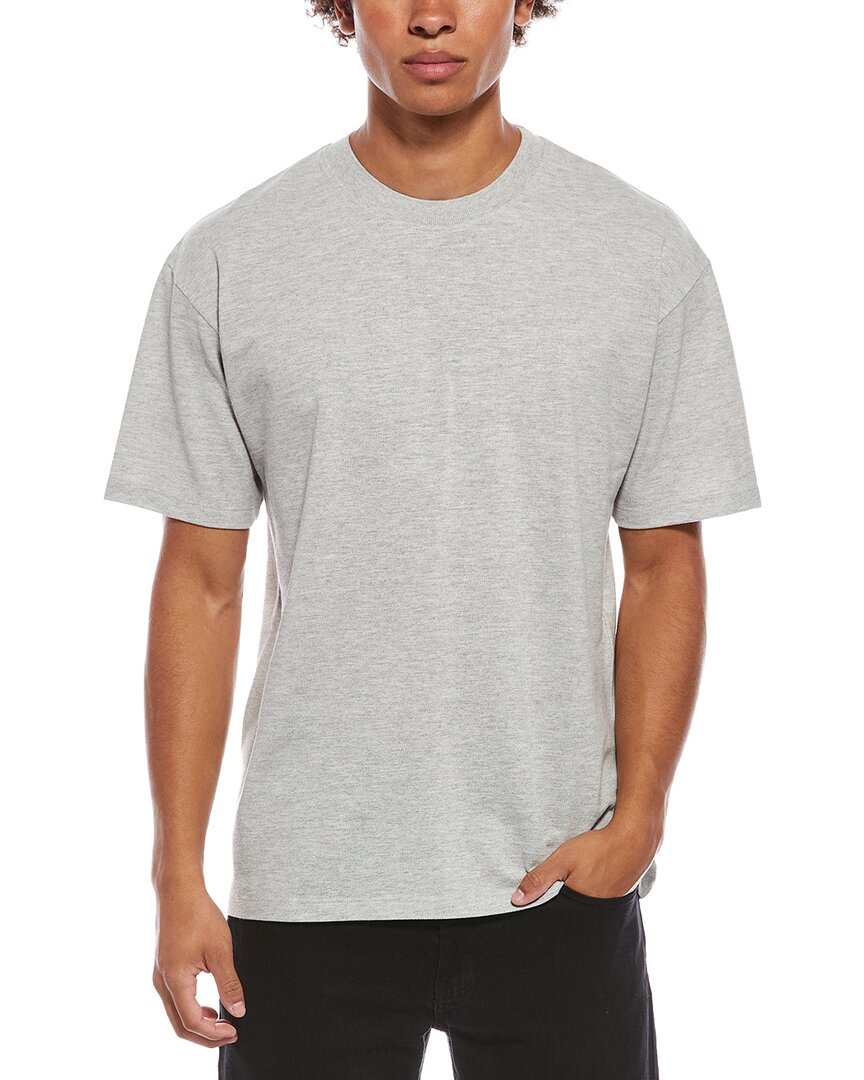 Saint Laurent Cassandre Oversized T-shirt In Gray
