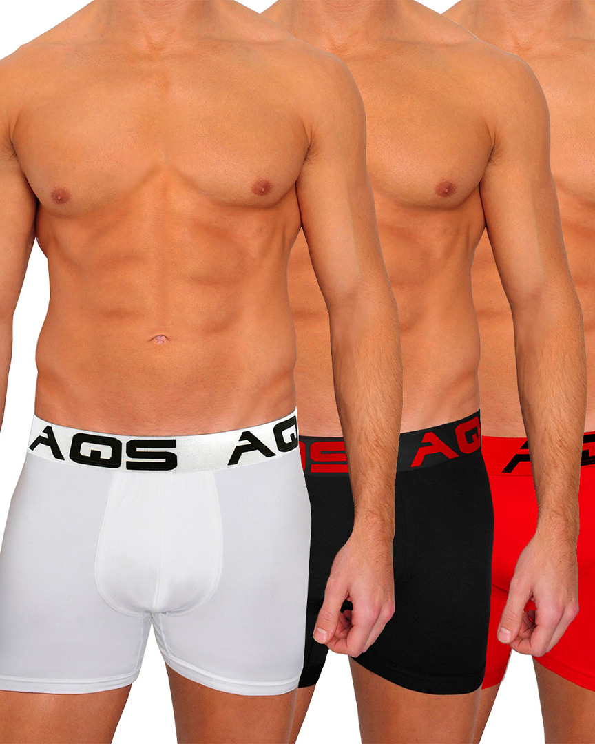 Aqs Men's 3-pack Assorted Boxer Briefs
