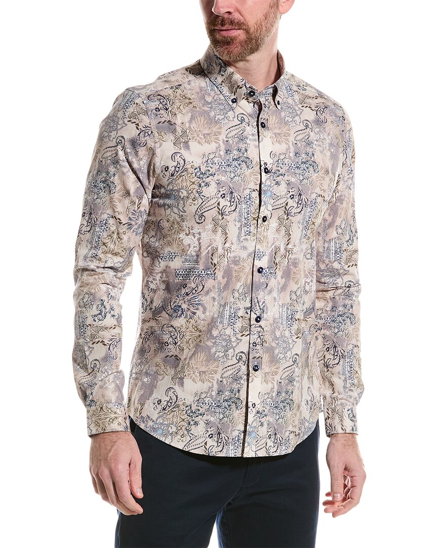 Shop Paisley & Gray Brian Slim Fit Shirt In Beige