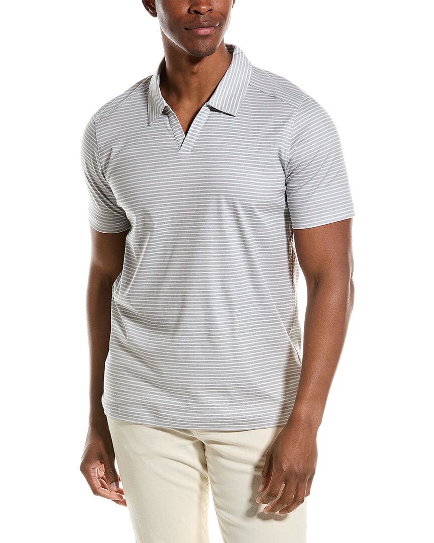 Shop Raffi Johhny Collar Polo Shirt In Grey