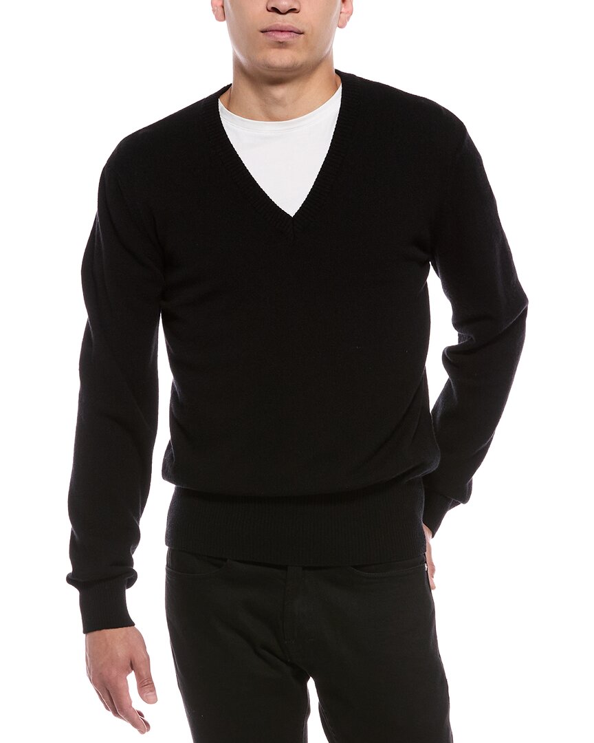 Blk Dnm Cashmere-blend V-neck Sweater In Black