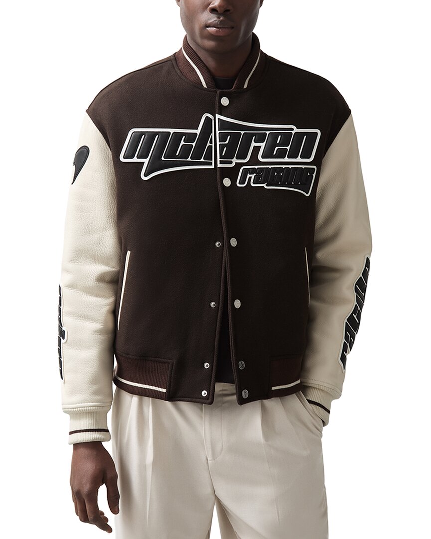 Reiss Men's Brown/Ivory/White Circuit Mclaren F1 Team Bomber Jacket - Image 2