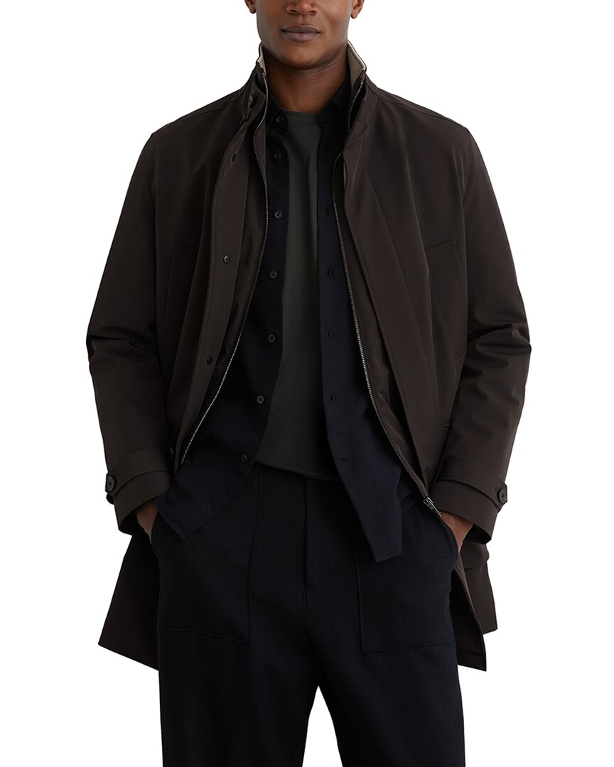Reiss Haylen Hybrid Removeable Casual Jacket In Dark Brown