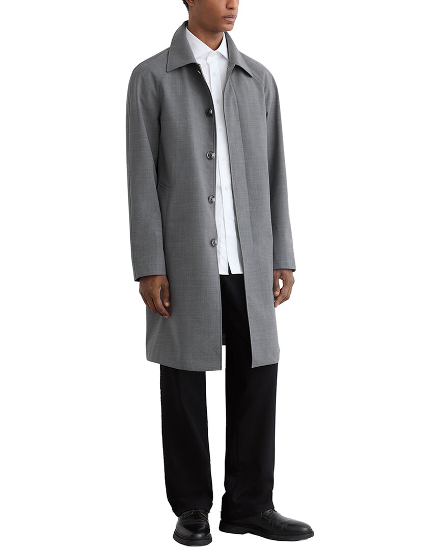 Reiss Canton Raglan Wool-blend Casual Jacket In Grey