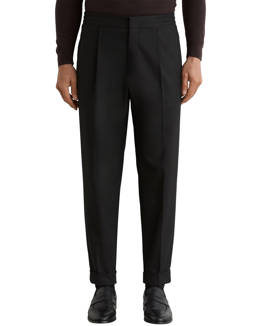 Reiss Brighton Pleated Relaxed Trouser In Black