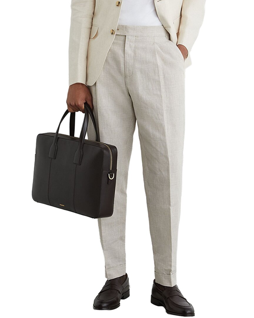 Reiss Finch Side Adjuster Prince Linen-blend Trouser In Oatmeal