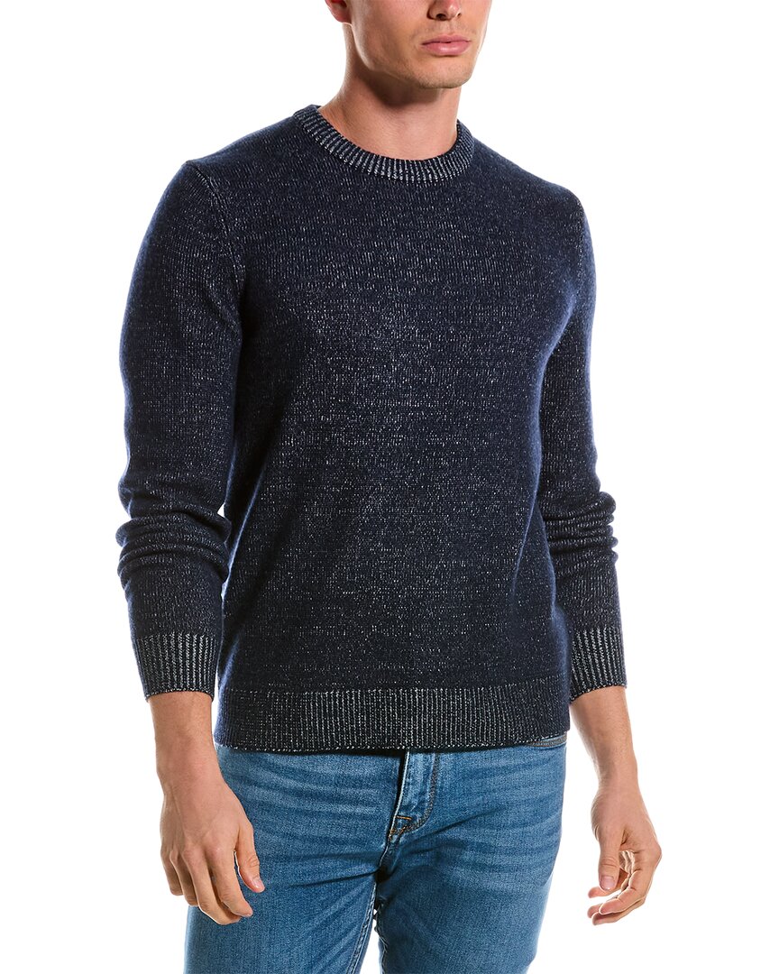 Theory Dinin Long Sleeve Crewneck Flecked Knit Sweater In Green