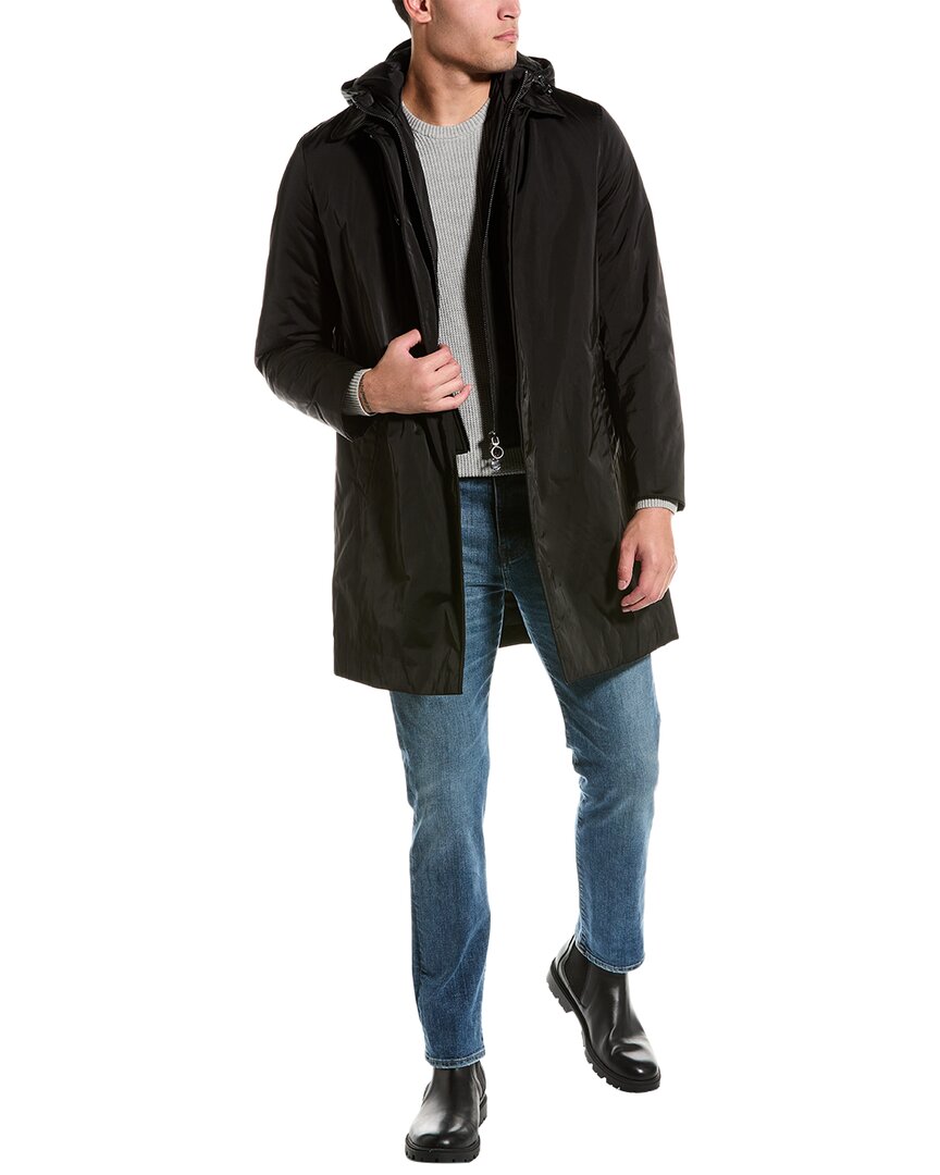 Armani Exchange Trench Coat In Black