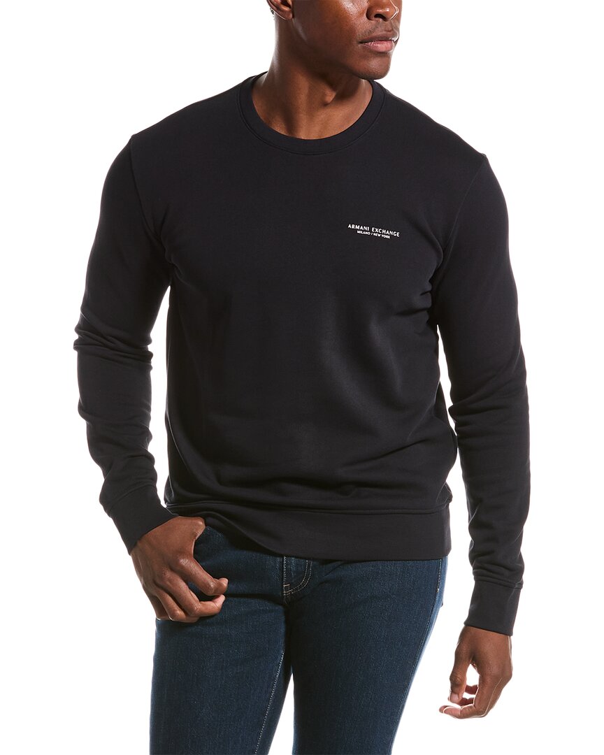 Shop Armani Exchange Crewneck Sweatshirt In Black