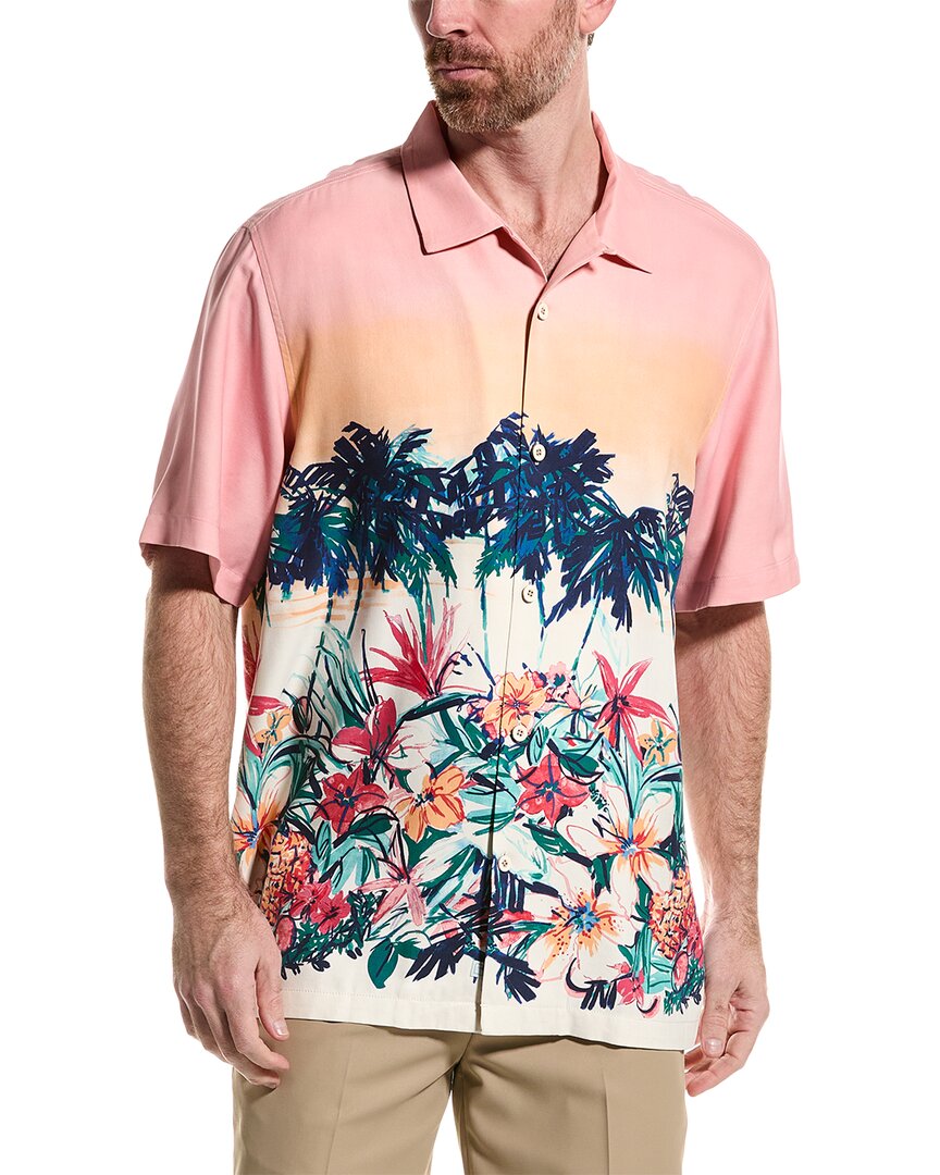 Shop Tommy Bahama Palm Sunrise Shirt In Pink