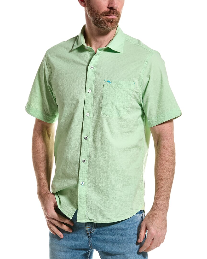 Tommy Bahama Nova Wave Silk-blend Shirt In Green