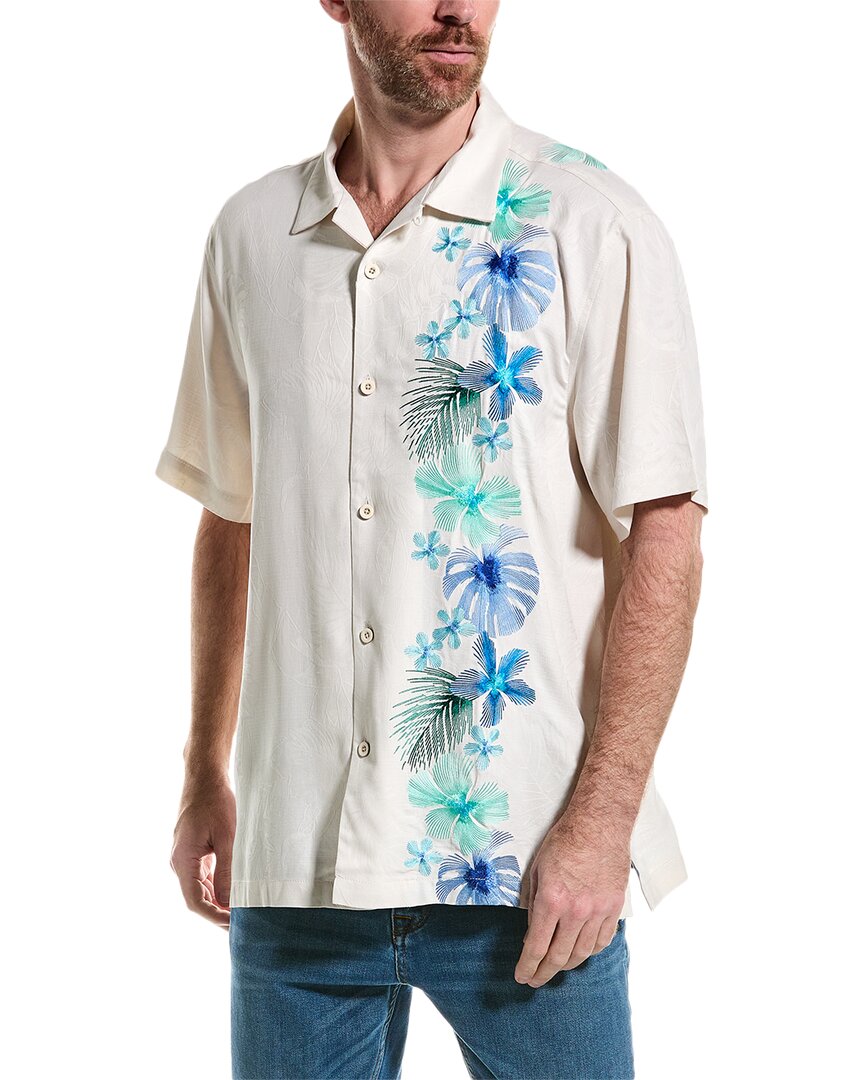 Tommy Bahama Azul Venis Silk Shirt In White