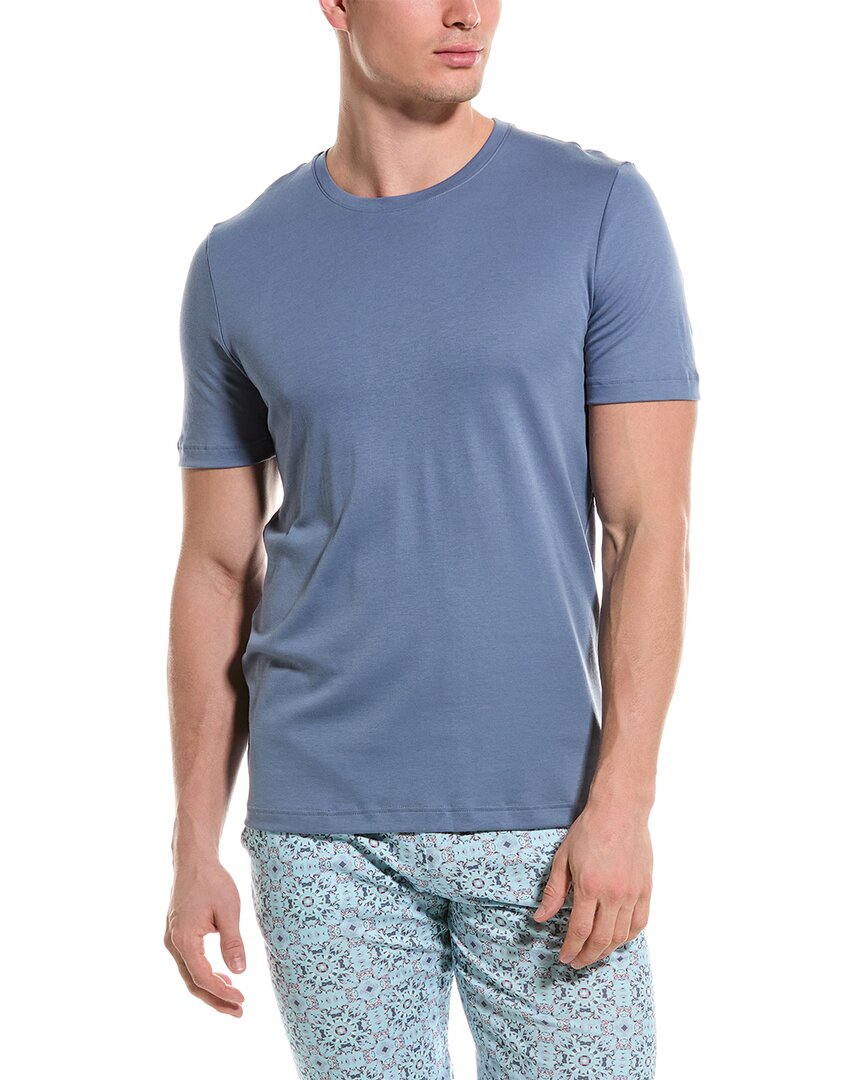 Shop Hanro 2pc Pajama Set In Blue