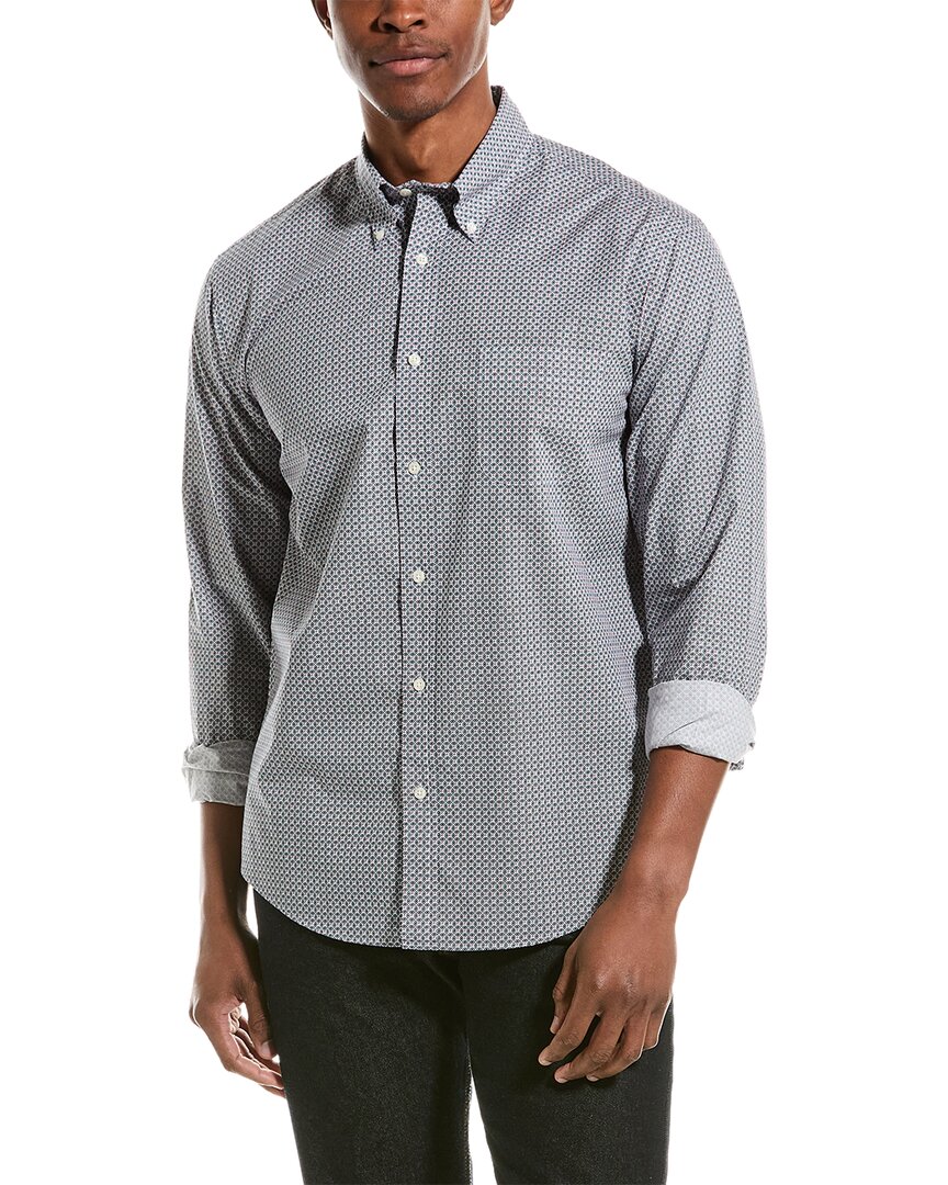 Shop Brooks Brothers Pop Print Woven Shirt In Blue