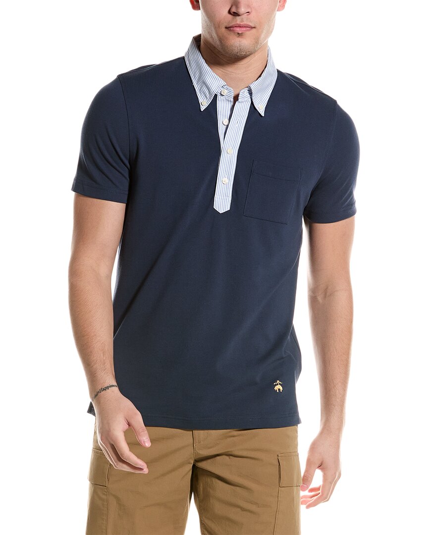 Shop Brooks Brothers Oxford Polo Shirt In Blue