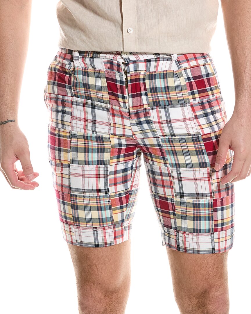 Shop Brooks Brothers Madras Patch Short In Red