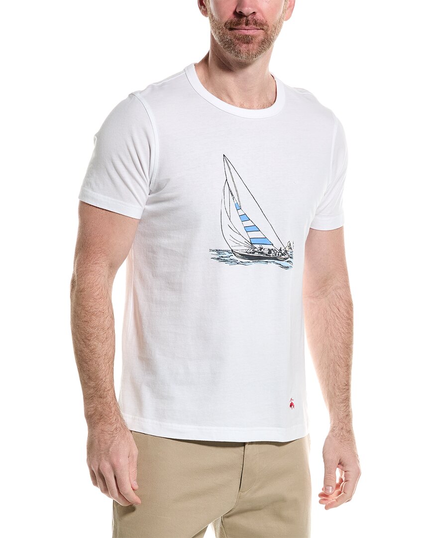 Shop Brooks Brothers 1818 Graphic T-shirt In White