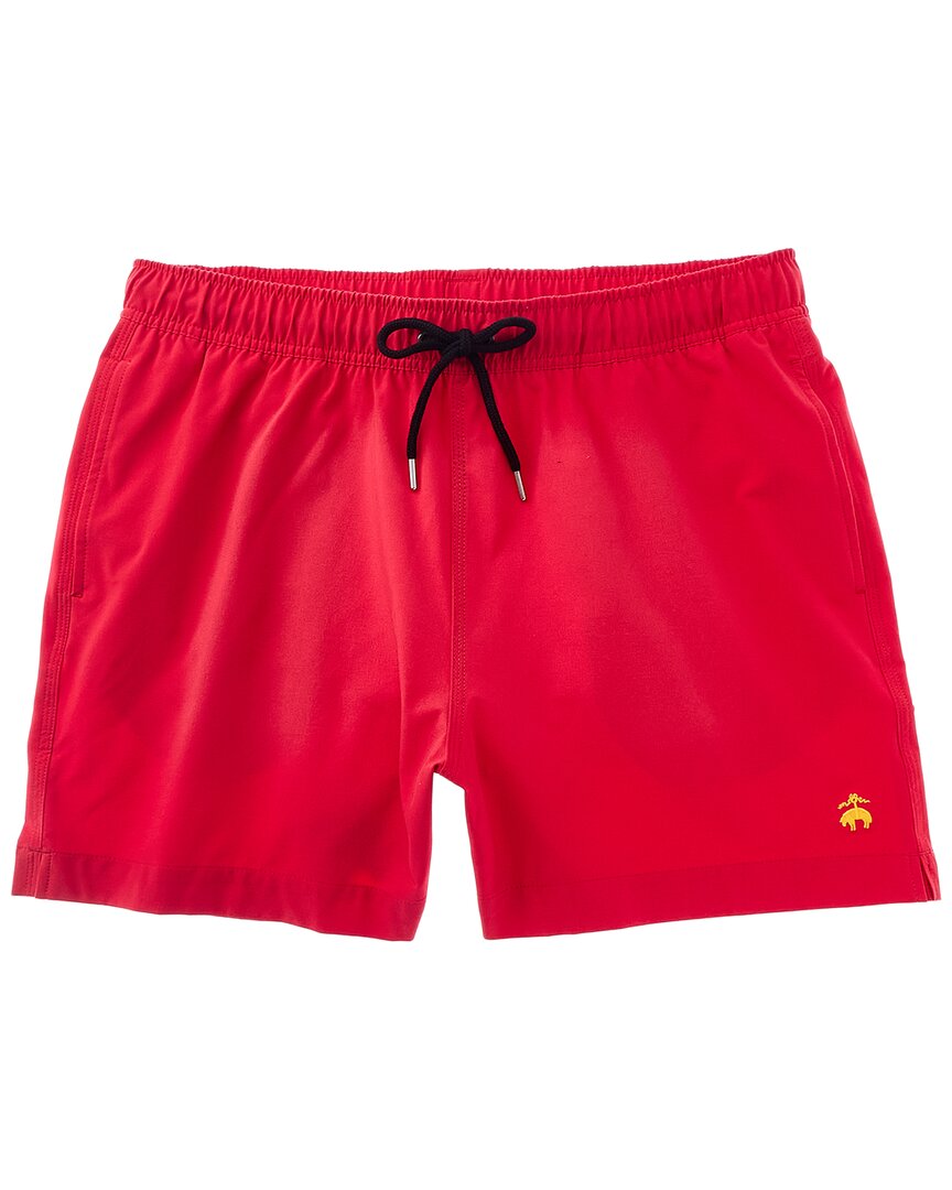 Shop Brooks Brothers Solid Swim Trunk In Red