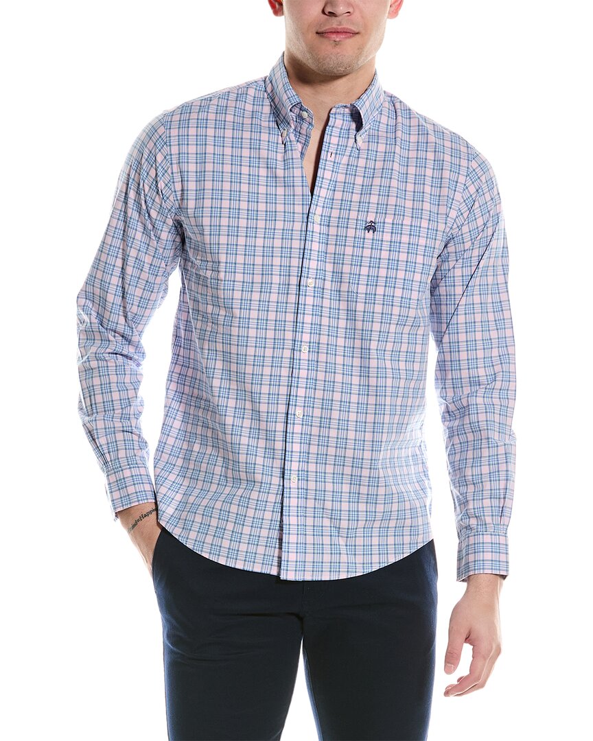 Shop Brooks Brothers Spring Check Woven Shirt In Pink