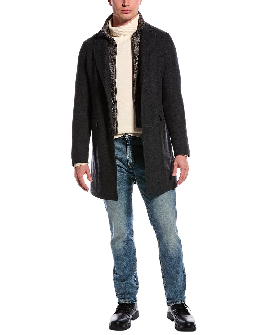 Herno Wool-blend Coat In Black