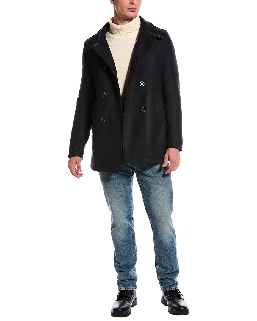Shop Herno Chester Wool-blend Coat In Blue