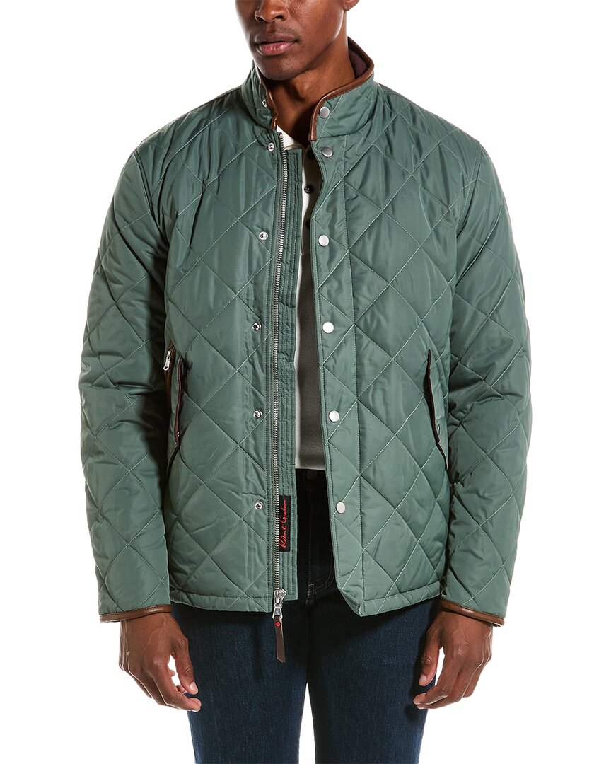 Robert Graham Water Repellent Quilted Jacket In Green