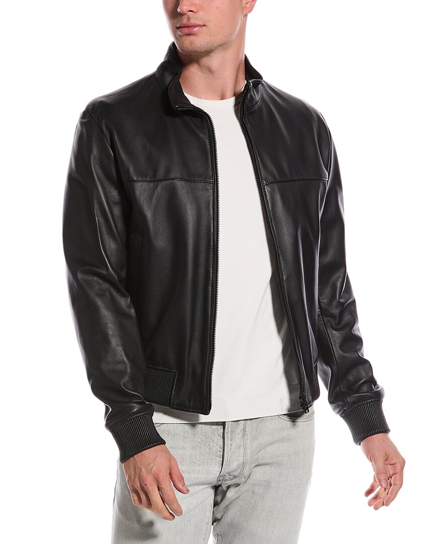 Hugo Boss Mapson Leather Jacket In Black | ModeSens