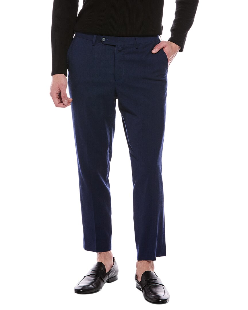 Isaia Wool Trouser In Blue