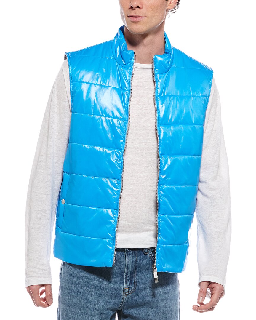Eleventy Man Vest Azure Size 48 Polyamide In Blue