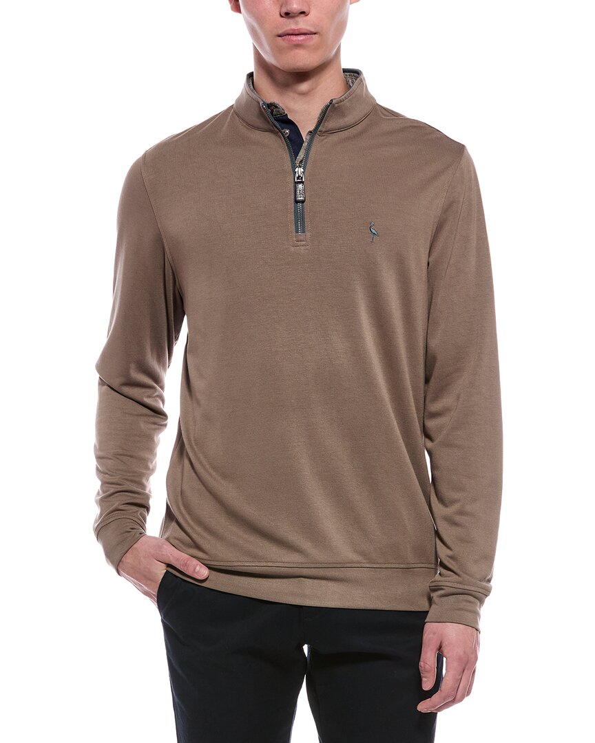 Tailorbyrd Soft Stonewashed 1/4-zip In Brown