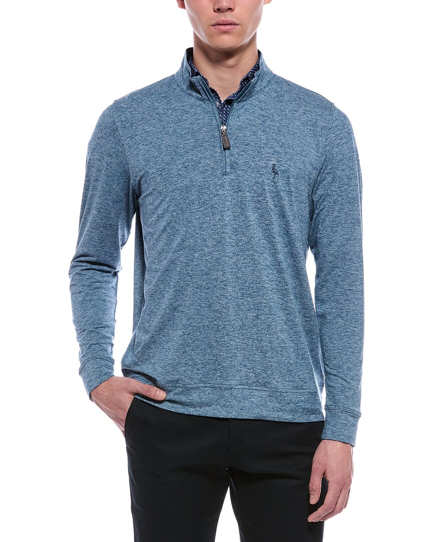 Tailorbyrd Brushed Mélange 1/4-zip Pullover In Blue