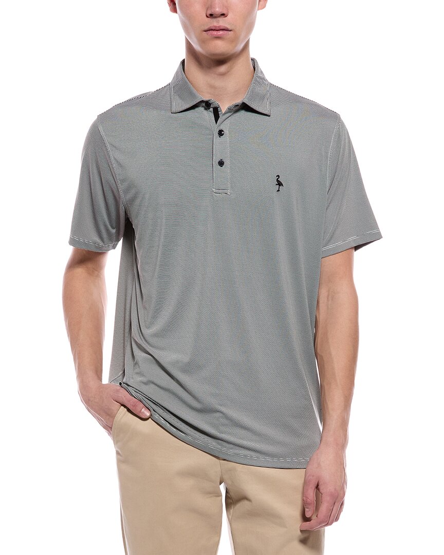 Tailorbyrd Mini Stripe Performance Polo Shirt In Gray