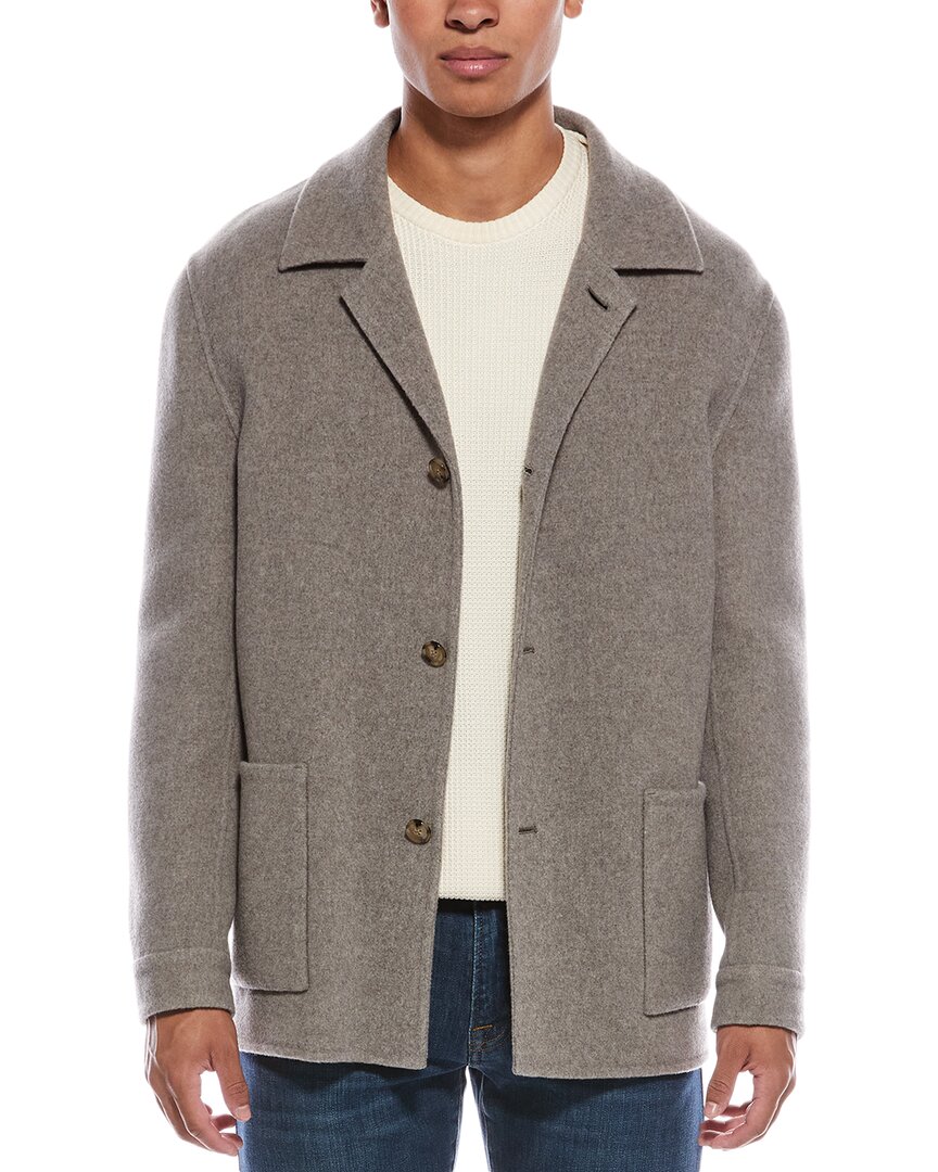 Hugo Boss Carper Wool-blend Coat In Gray