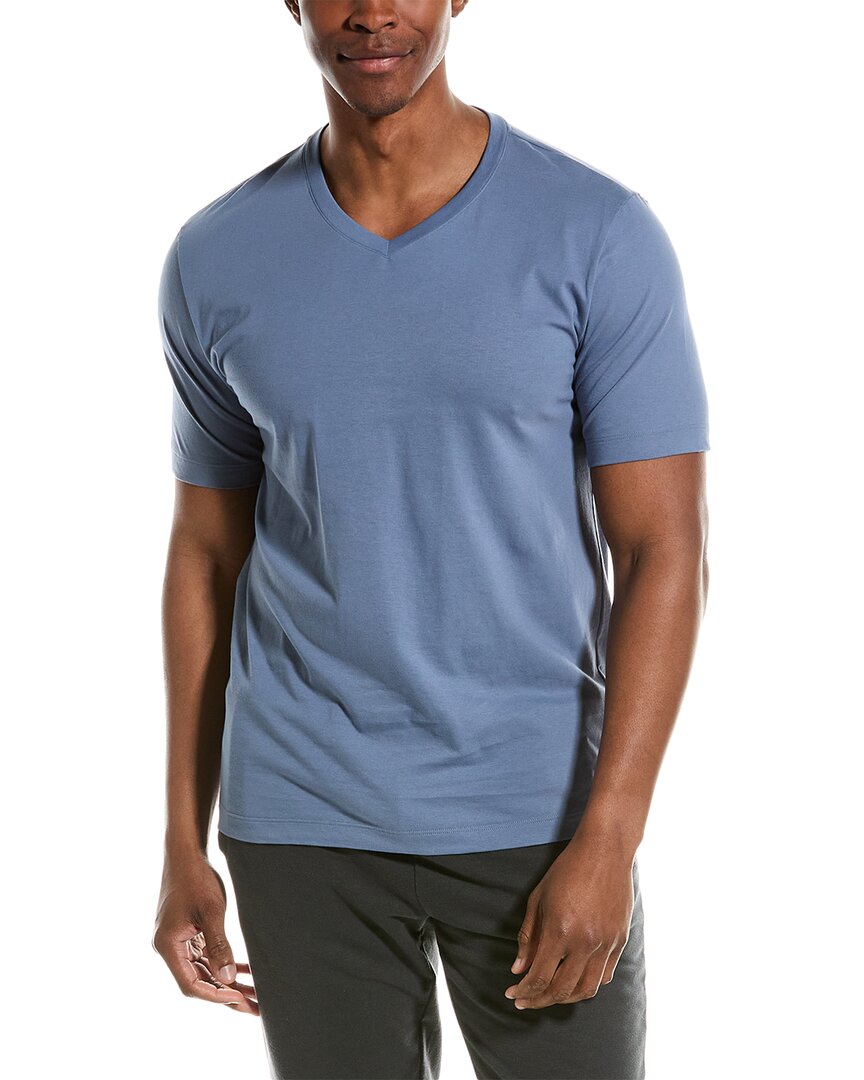 Shop Hanro V-neck Shirt In Blue