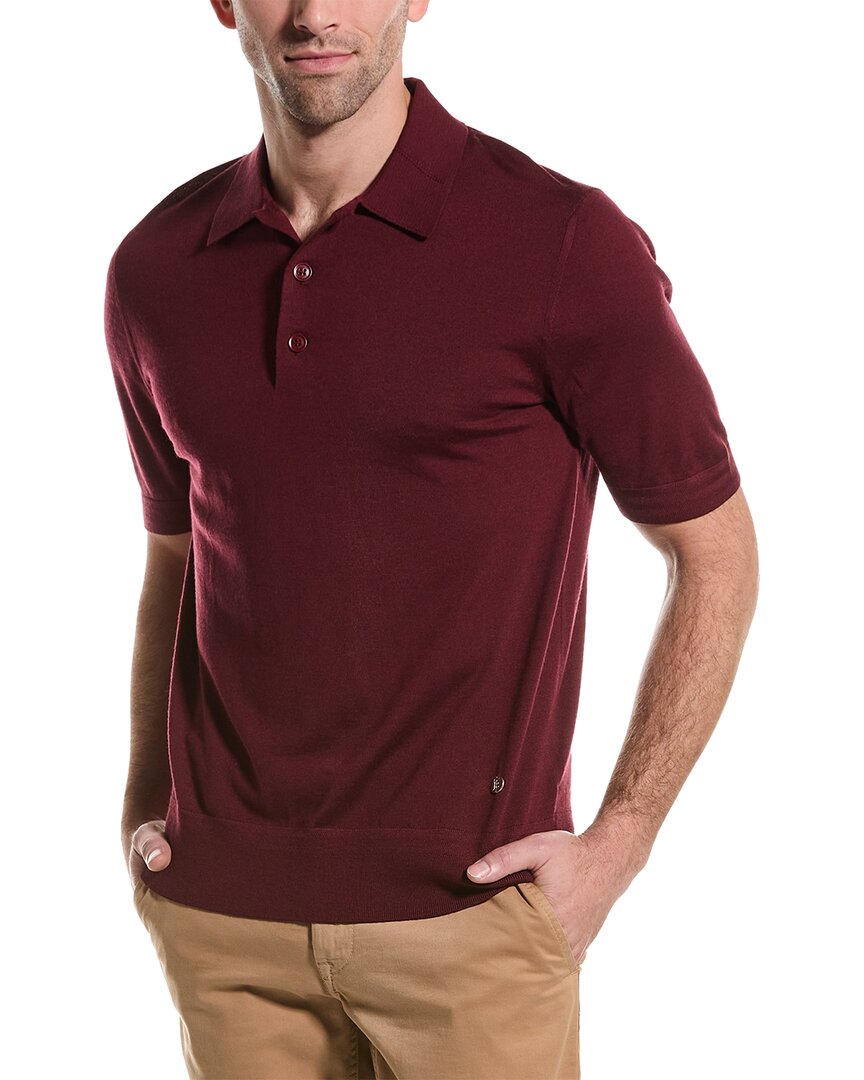 Shop Burberry Wool & Silk-blend Polo Shirt In Red