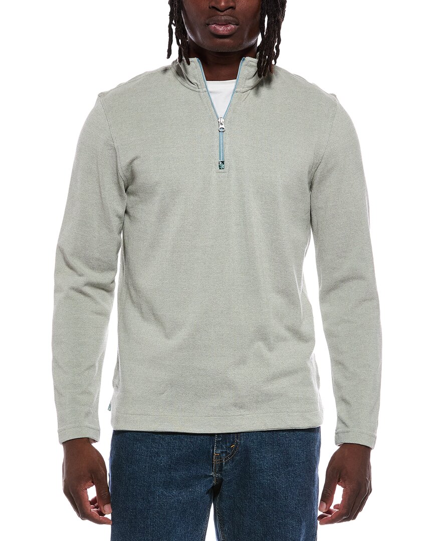 Robert Graham Hobson 1/4-zip Mock Neck Sweater In Blue